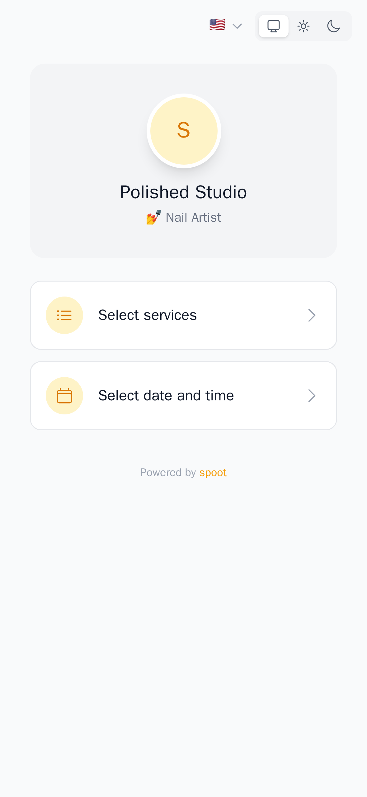 Public Booking Page 1